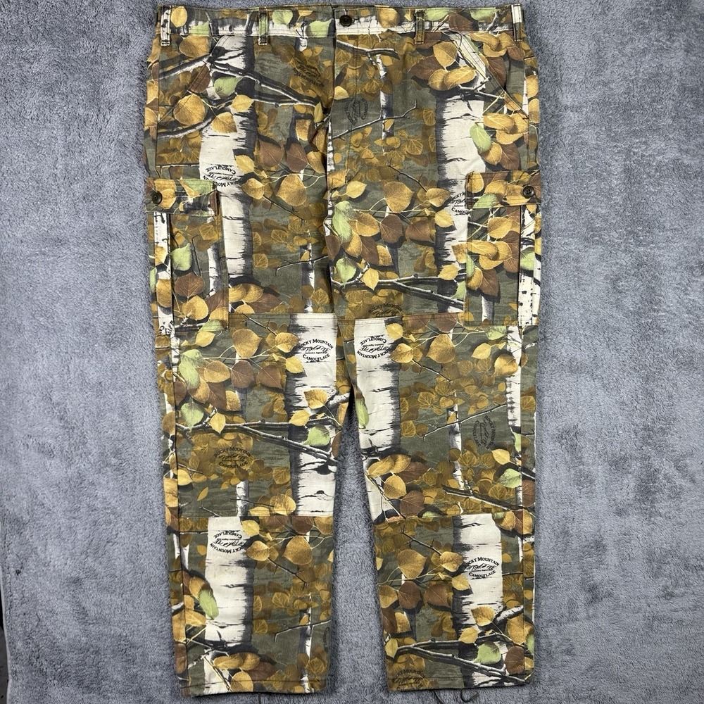 Vintage Rocky Mountain Camouflage Cargo Pants Men 2XL 44x32 Hunting Autumn Aspen